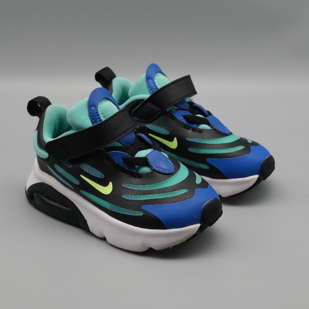 Nike Air Max Exosense Toddler Kids 7C Black Blue Green Volt